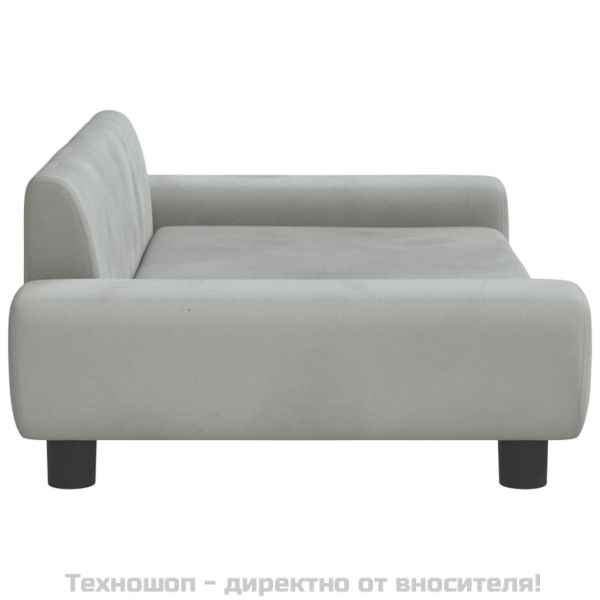 Кучешко легло светлосиво 100x54x33 см кадифе
