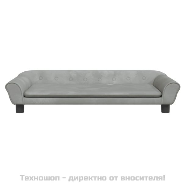 Кучешко легло светлосиво 100x50x21 см кадифе