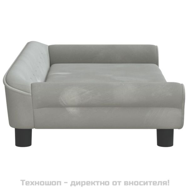 Кучешко легло светлосиво 100x50x21 см кадифе
