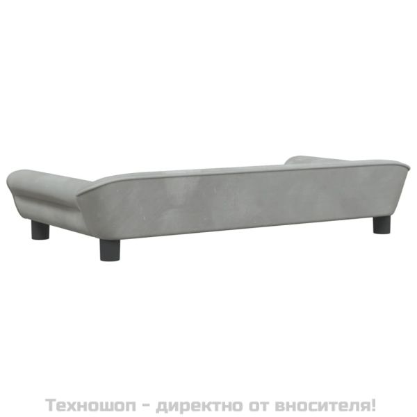 Кучешко легло светлосиво 100x50x21 см кадифе