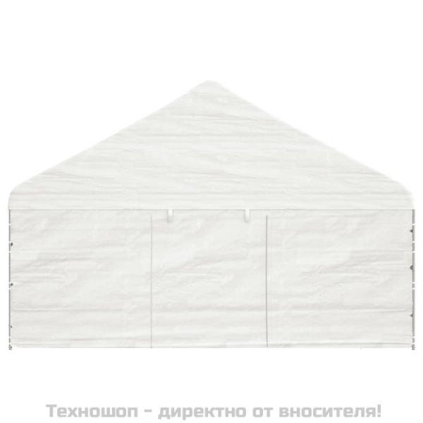 Навес с покрив бял 5,88x2,23x3,75 м полиетилен