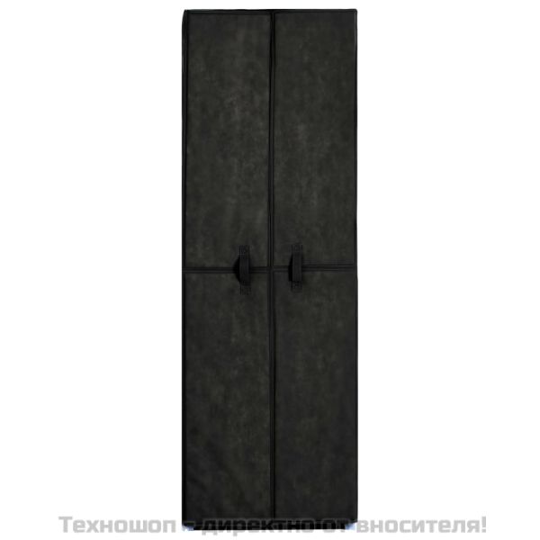 Шкаф за обувки, черен, 60x30x166 см, плат