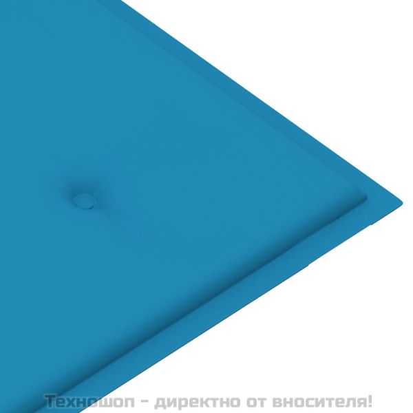 Сгъваема градинска пейка с възглавница, 118 см, бамбук