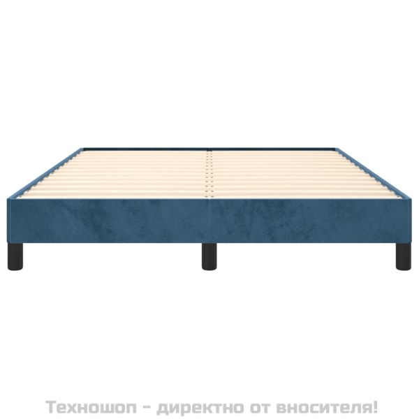 Рамка за легло без матрак, тъмносиня, 140x190 см, кадифе