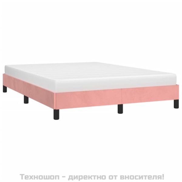 Рамка за легло, розова, 140x190 см, кадифе