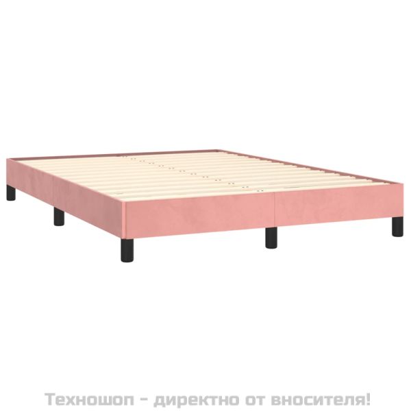 Рамка за легло, розова, 140x190 см, кадифе