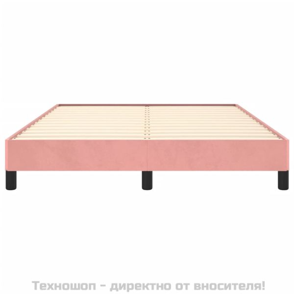 Рамка за легло, розова, 140x190 см, кадифе