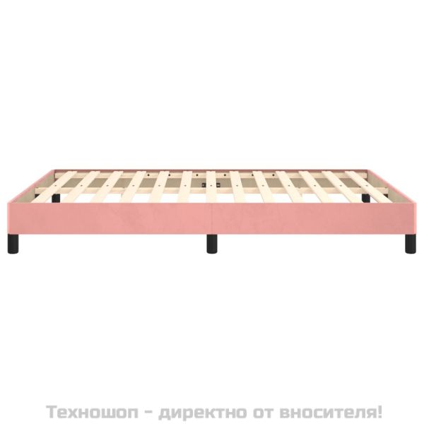 Рамка за легло, розова, 140x190 см, кадифе