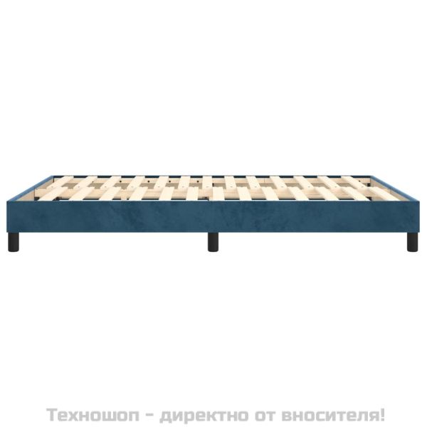 Рамка за легло с пружини, тъмносиня, 140x190 см, кадифе