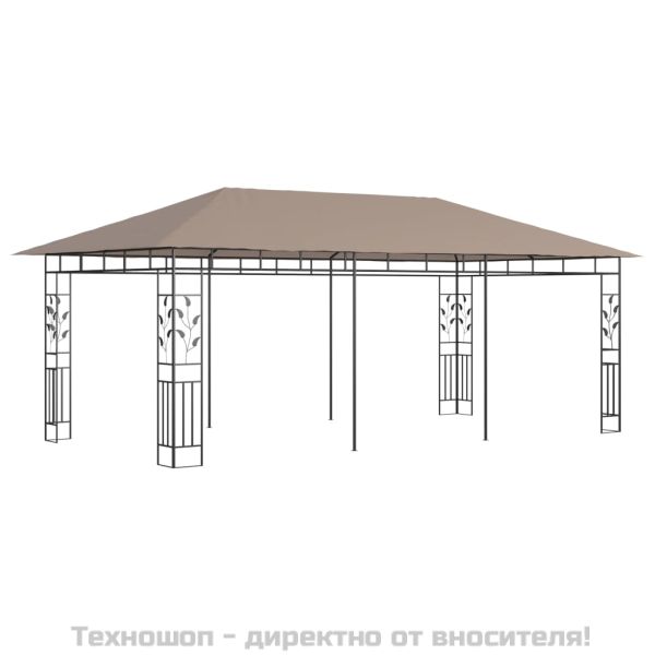 Шатра с мрежа против комари, 6x3x2,73 м, таупе, 180 г/м²