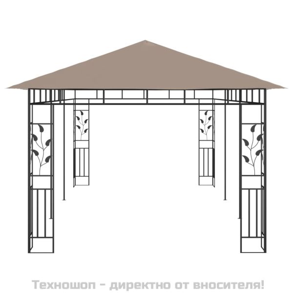 Шатра с мрежа против комари, 6x3x2,73 м, таупе, 180 г/м²