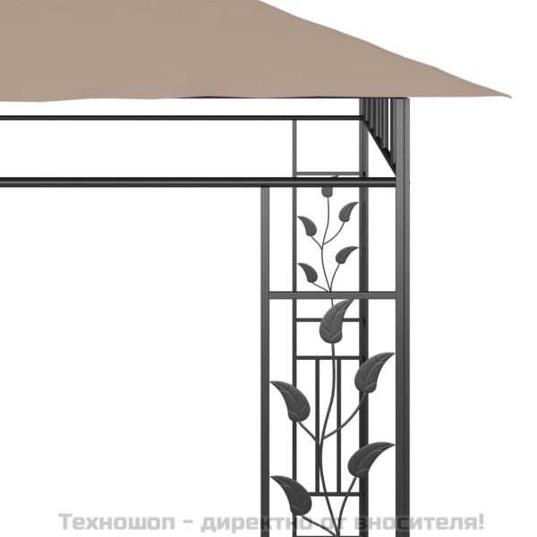 Шатра с мрежа против комари, 6x3x2,73 м, таупе, 180 г/м²