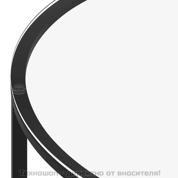 Маса за чай, черно и прозрачно, 70 cм, закалено стъкло