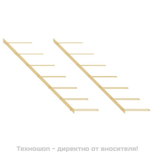 Стойки за вино за стенен монтаж 7 бутилки 2 бр златисти метални