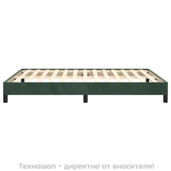 Рамка за легло без матрак, тъмнозелена, 140x200 см, кадифе