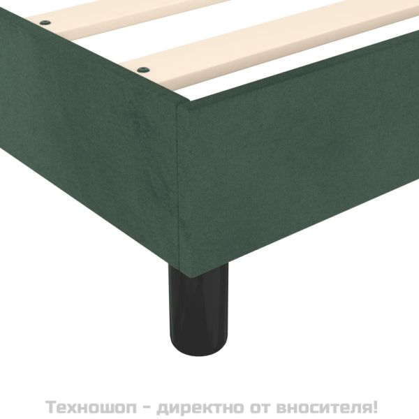 Рамка за легло с пружини, тъмнозелена, 140x200 см, кадифе