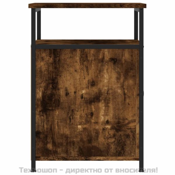 Нощно шкафче, опушен дъб, 40x42x60 см, инженерно дърво