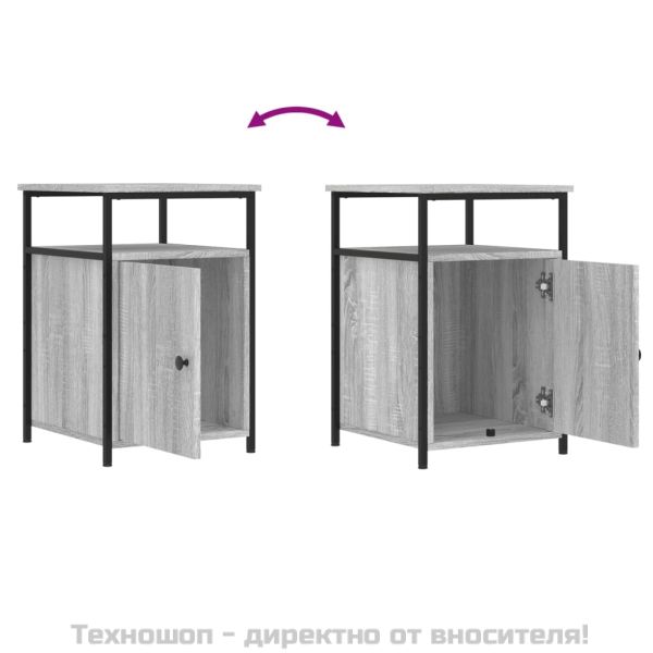 Нощно шкафче, сив сонома, 40x42x60 см, инженерно дърво