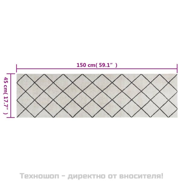 Кухненско килимче, миещо, квадрати, 45x150 см, кадифе