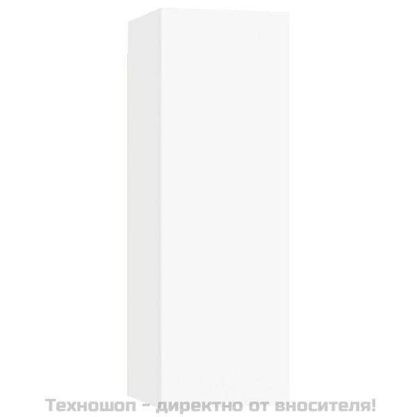 ТВ шкаф, бял, 30,5x30x90 см, инженерно дърво