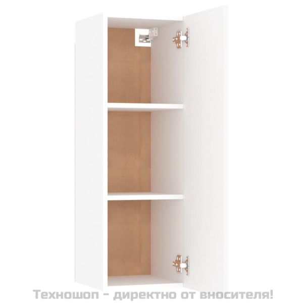 ТВ шкаф, бял, 30,5x30x90 см, инженерно дърво