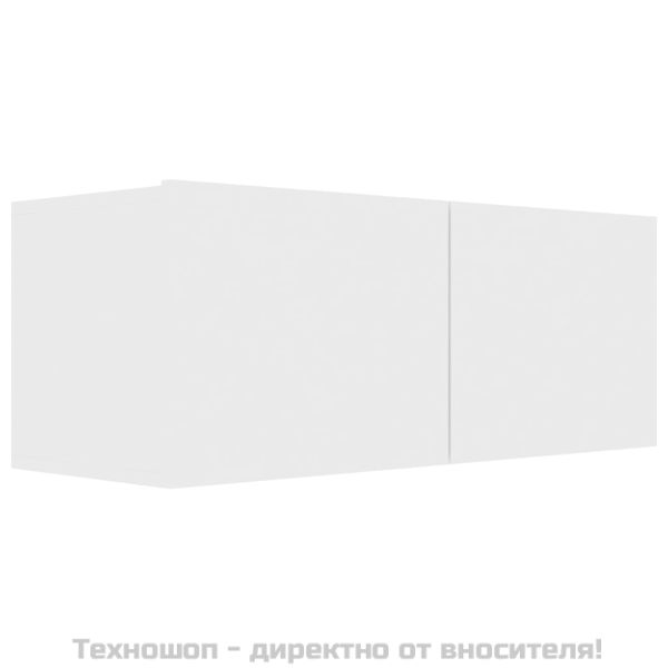 Комплект ТВ шкафове от 3 части, бял, инженерно дърво