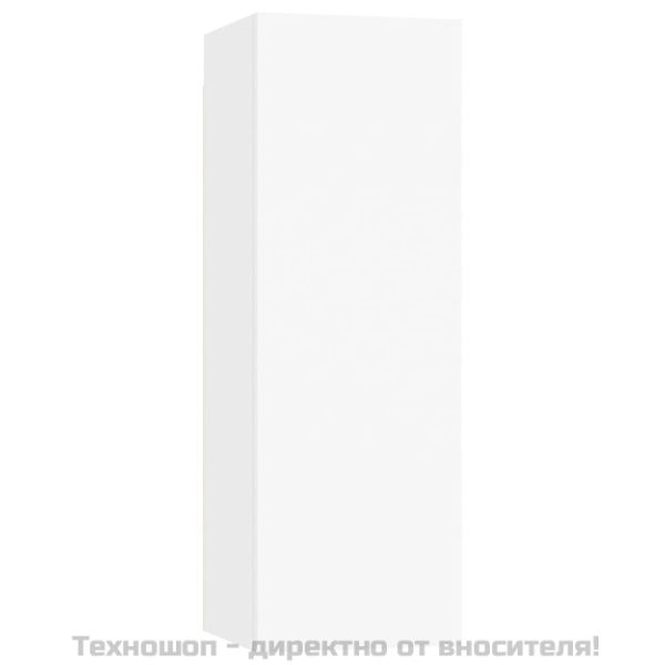 Комплект ТВ шкафове от 3 части, бял, инженерно дърво