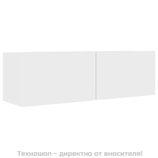 Комплект ТВ шкафове от 4 части, бял, инженерно дърво