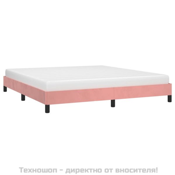 Рамка за легло, розова, 180x200 см, кадифе