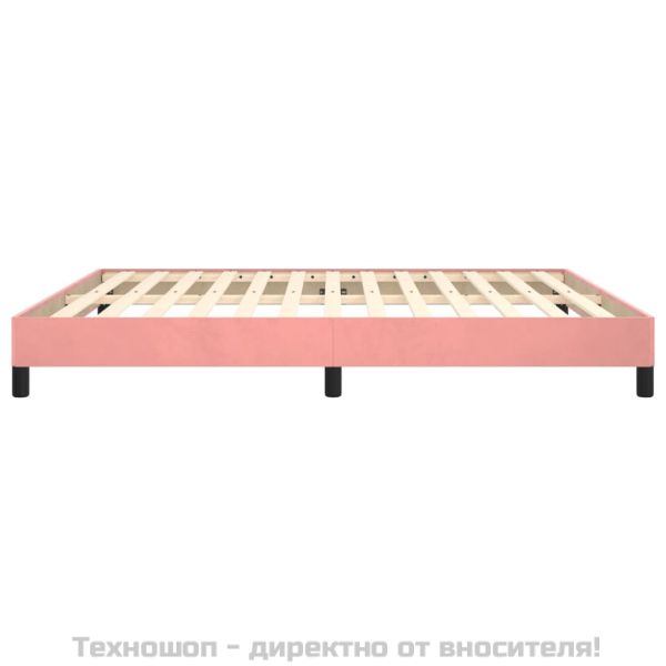 Рамка за легло, розова, 180x200 см, кадифе