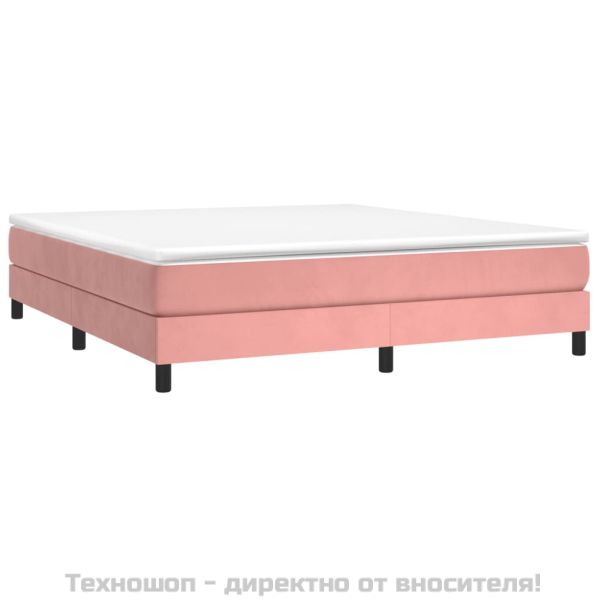 Рамка за легло с пружини, розова, 180x200 см, кадифе