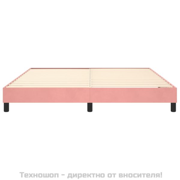 Рамка за легло с пружини, розова, 180x200 см, кадифе