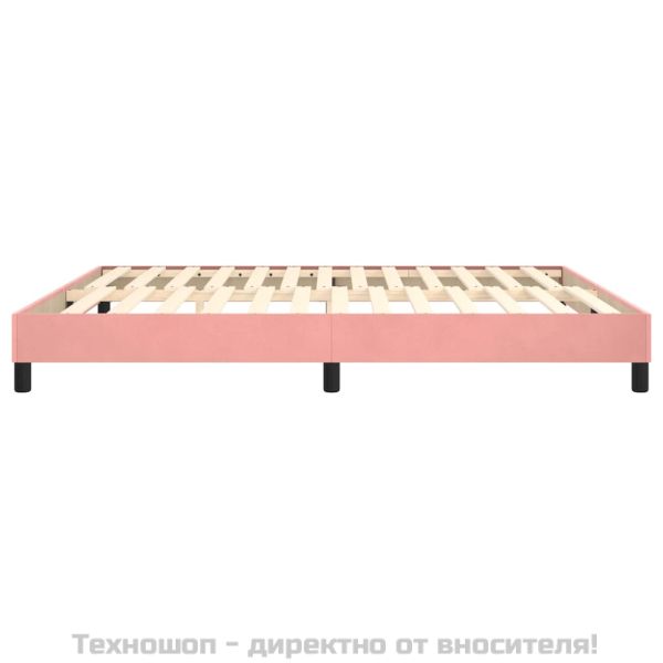 Рамка за легло с пружини, розова, 180x200 см, кадифе