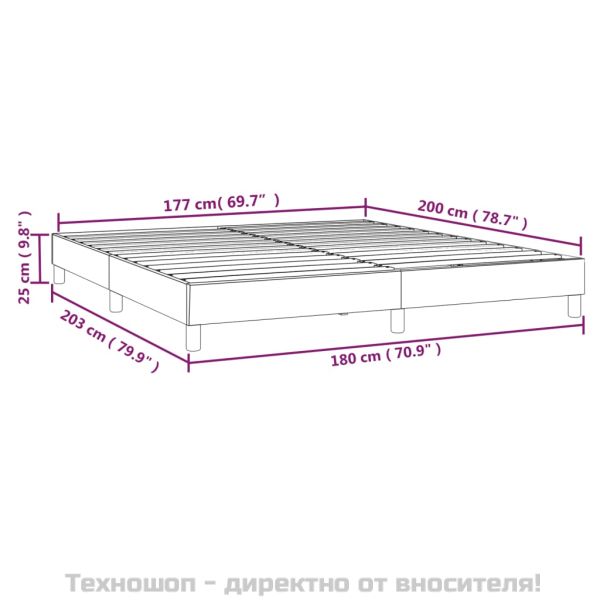Рамка за легло с пружини, розова, 180x200 см, кадифе
