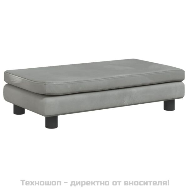 Кучешко легло с разширение светлосиво 100x50x30 см кадифе