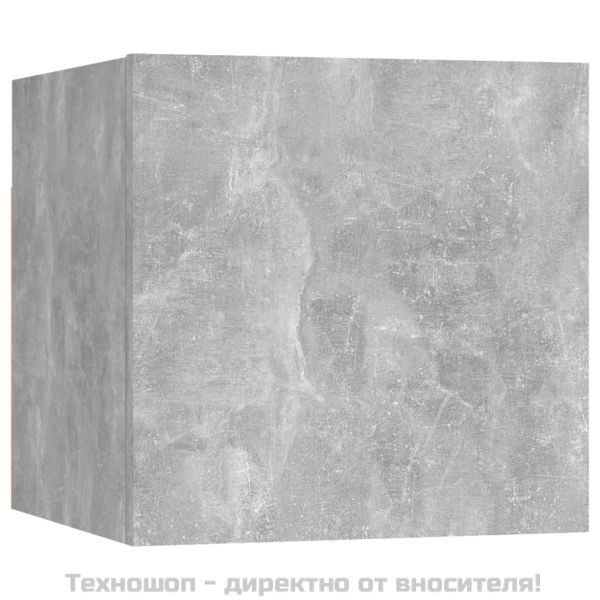 Комплект ТВ шкафове от 5 части, бетонно сиви, инженерно дърво