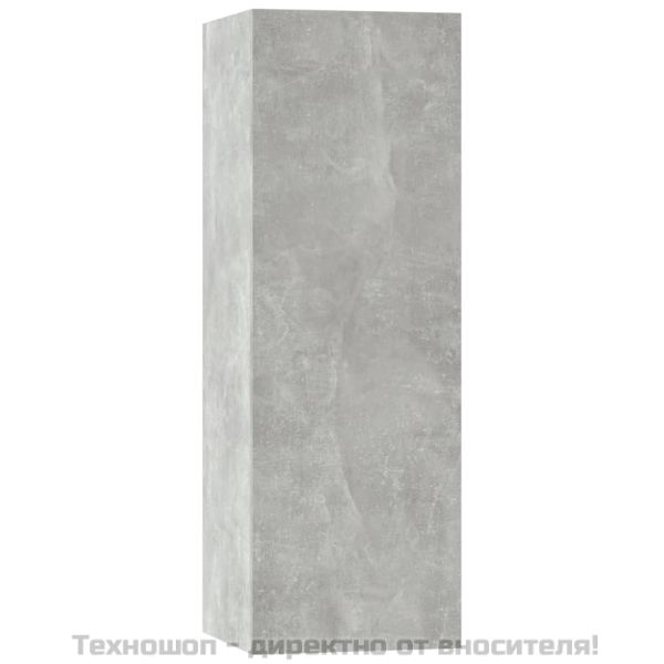 Комплект ТВ шкафове от 5 части, бетонно сив, инженерно дърво
