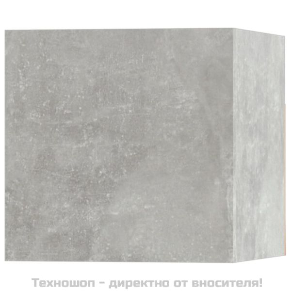 Комплект ТВ шкафове от 5 части, бетонно сив, инженерно дърво