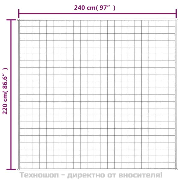 Утежнено одеяло светлокремаво 220x240 см 11 кг плат