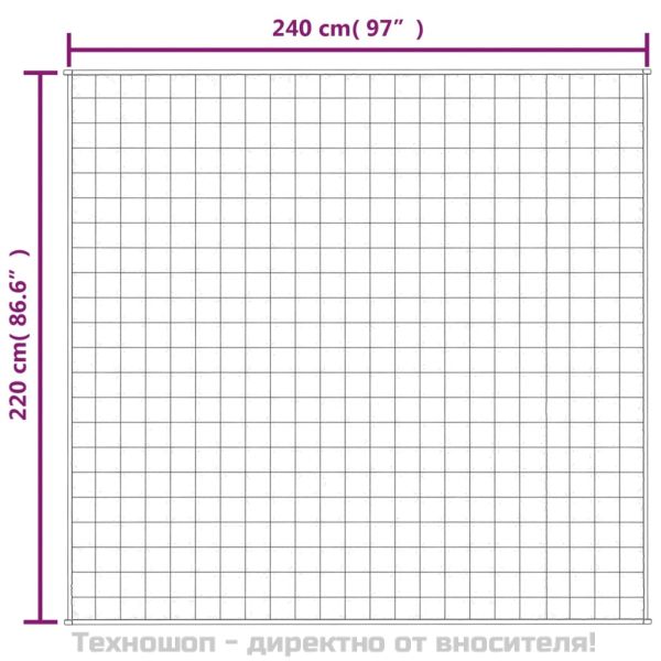 Утежнено одеяло светлокремаво 220x240 см 15 кг плат