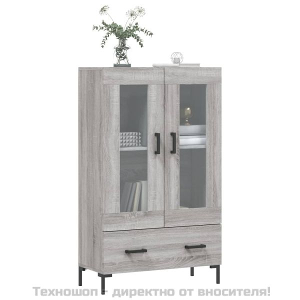 Висок шкаф, сив сонома, 69,5x31x115 см, инженерно дърво