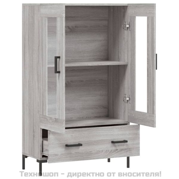 Висок шкаф, сив сонома, 69,5x31x115 см, инженерно дърво