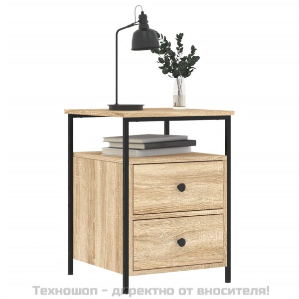 Нощно шкафче, дъб сонома, 44x45x60 см, инженерно дърво