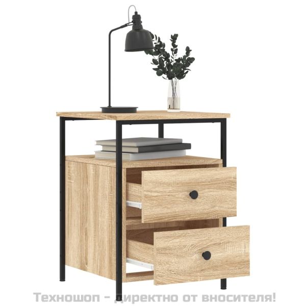 Нощно шкафче, дъб сонома, 44x45x60 см, инженерно дърво