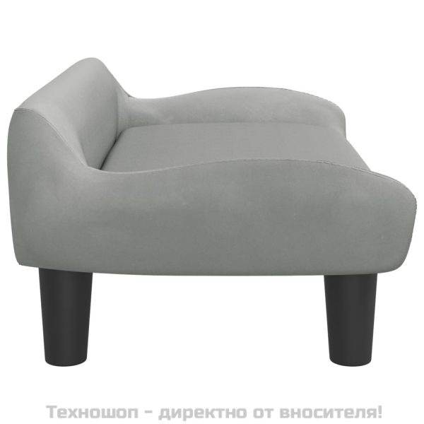 Детски диван, светлосив, 70x40x24 см, кадифе