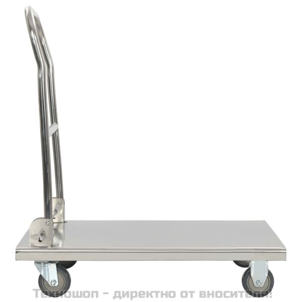 Платформена количка, сребриста, 82x53x86 см, неръждаема стомана