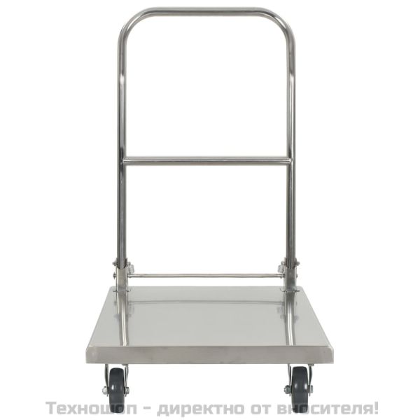 Платформена количка, сребриста, 82x53x86 см, неръждаема стомана