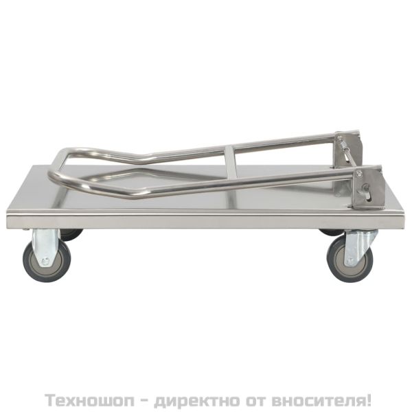 Платформена количка, сребриста, 82x53x86 см, неръждаема стомана