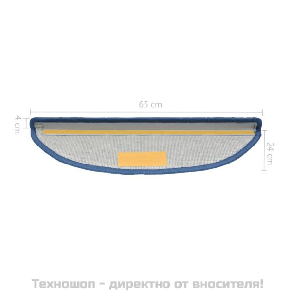 15 бр стелки за стълбища, сини, 65x24x4 см