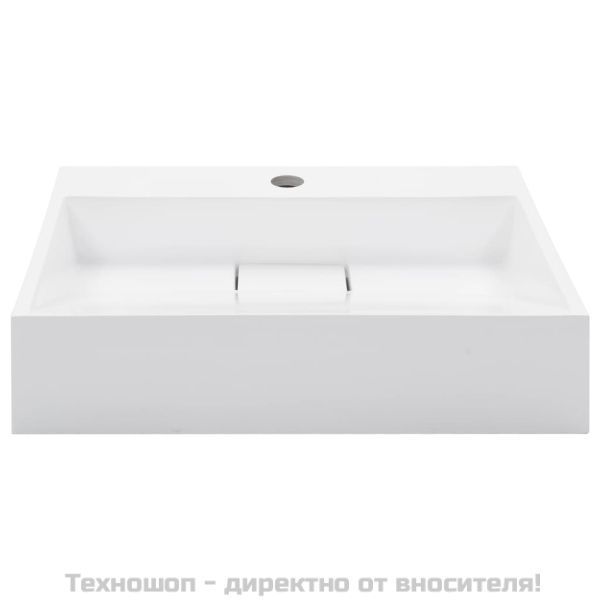 Мивка, 50x38x13 см, минерална/мраморна отливка, бяла